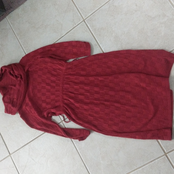 Women's small Cowell neck red x-mas sweater dress - Picture 4 of 4